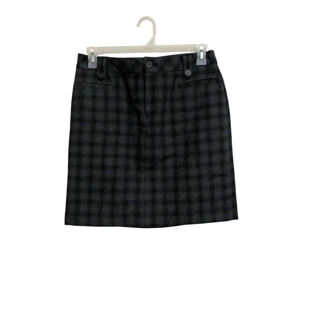 Eddie Bauer Wool Skirt Size 8 Black Gray